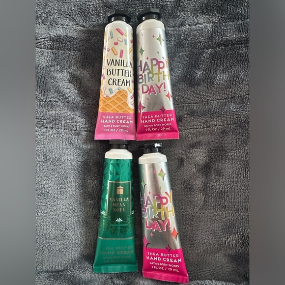 Bath and Body Works Shea Butter Hand Cream Lot Vanilla Theme Four Pack - Picture 1 of 4